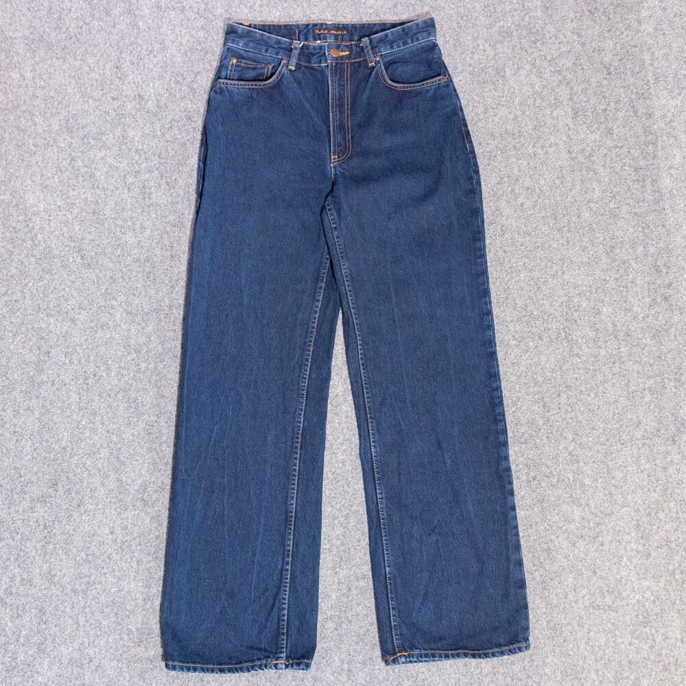 Nudie Jeans Clean Eileen Indigo Dipped Blue Wide Leg High Waist Women's 28x31